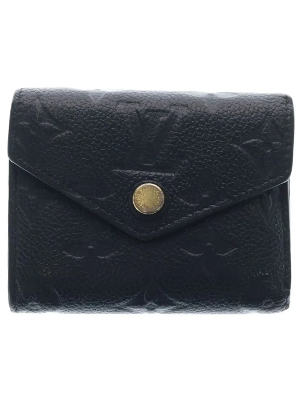 Louis Vuitton Empreinte Portefeuille Zoe Leather Wallet Trifold Gold Black